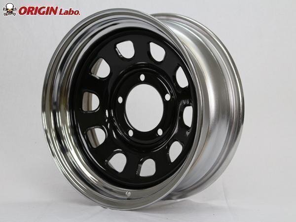 Jimny JB64 JB74 JB23 JA11 Series Iron Core Wheels 16x6.0J-20 Black/Chrome with DUNLOP GRANDTREK MT2 LT225/75R16 Tires [p1211580291]