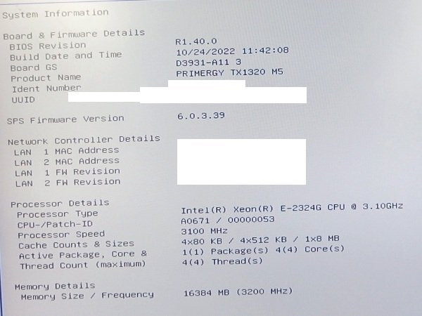 Fujitsu PRIMERGY TX1320 M5 Server Xeon E-2324G 16GB RAM 240GB SSD x2 2TB HDD DVD Multi [u1245096300]