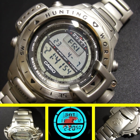 Casio Pro Trek Watch Hunting World 5th Edition Elephant Logo Lighting Thermometer Altimeter Compass [k1087832465]