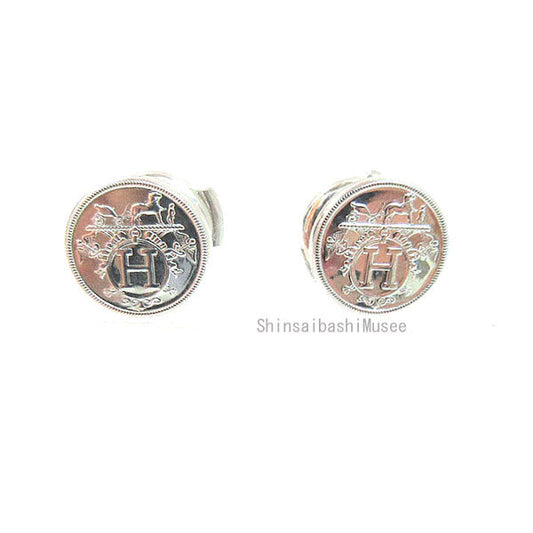 Hermes Exlibris TPM Earrings Silver SV925 [t1135895611]