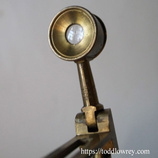 Antique British Magnifying Glass Microscope with Case [m1209740745]