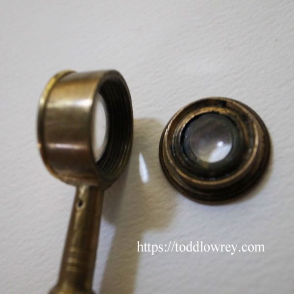 Antique British Magnifying Glass Microscope with Case [m1209740745]