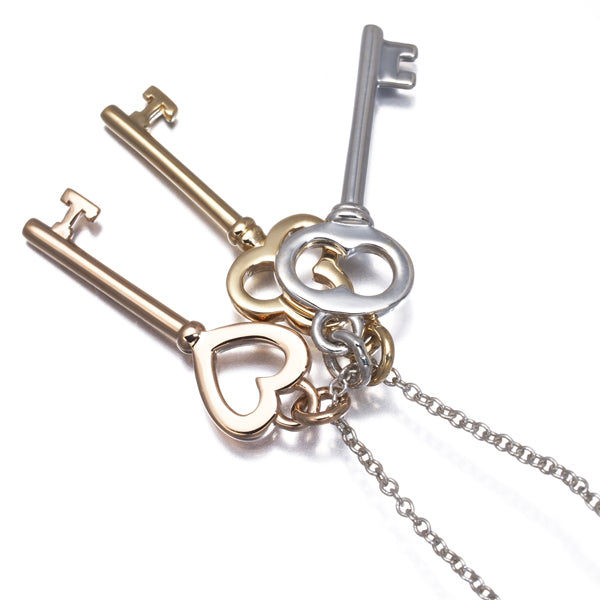 Tiffany & Co. Triple Key Necklace Three Color Silver 925/K18YG/PG 41cm [e1233897484]