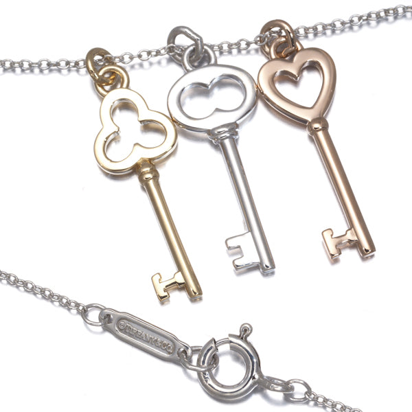 Tiffany & Co. Triple Key Necklace Three Color Silver 925/K18YG/PG 41cm [e1233897484]