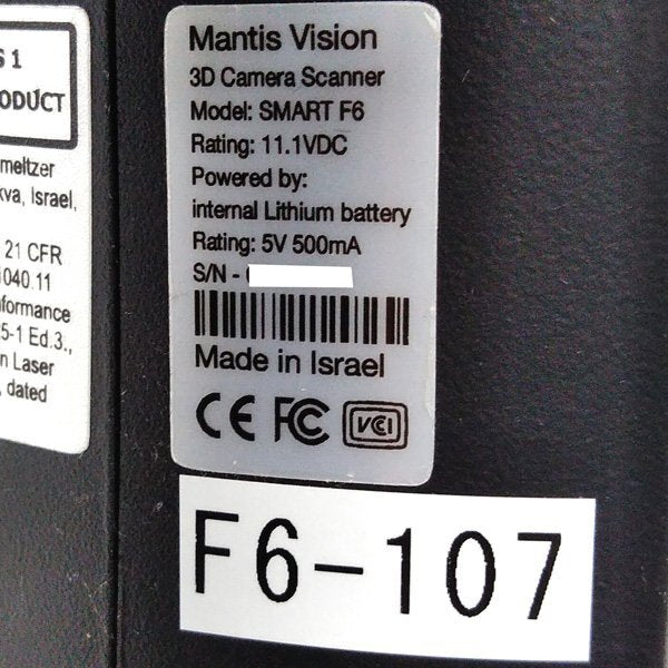 Mantis Vision SMART F6 F6-107 Handheld 3D Scanner [e1240630618]