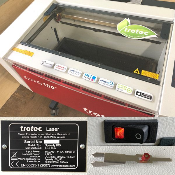 Trotec Speedy100 Atmos Mono115 Laser Engraving Machine with Dust and Odor Removal Unit [d1244875938]