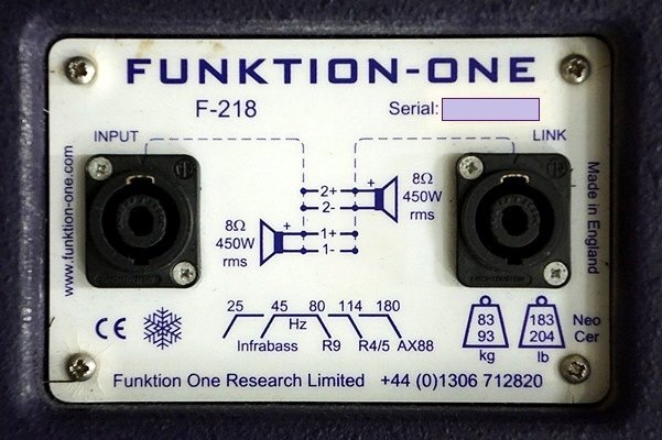 FUNKTION-ONE F-218 Bass Loudspeaker [f1196745497]