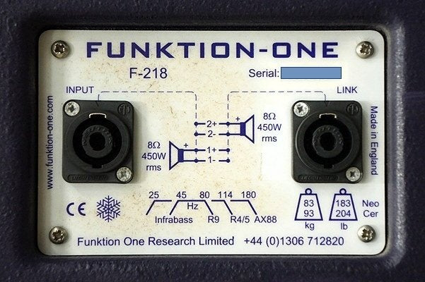 FUNKTION-ONE F-218 Bass Loudspeaker [b1196779309]