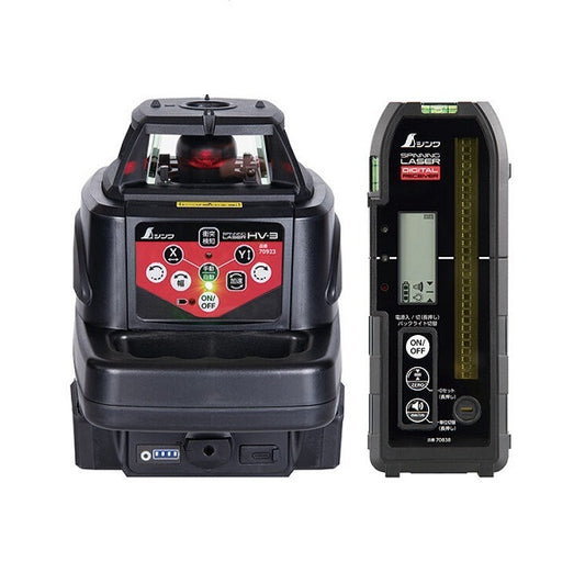 Shinwa Measurement 70820 Spinning Laser SD HV-3 Red Laser Level with Digital Receiver [x1163758802]