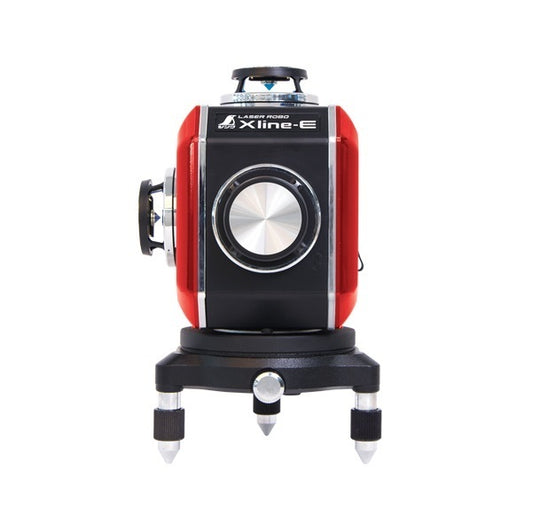 Shinwa 71619 Laser Robo X-Line-E Red Full Line/Ground Ink Cross Electronic Horizontal Sensor Motor Receiver Tripod Set [l1198967709]