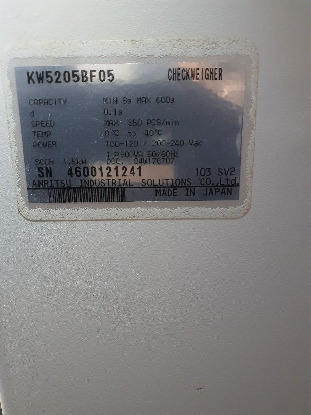 Anritsu KW5205BF05 Belt Conveyor Scale 6g-600g 0.1g 100V 16cm x 90cm [v1239739841]
