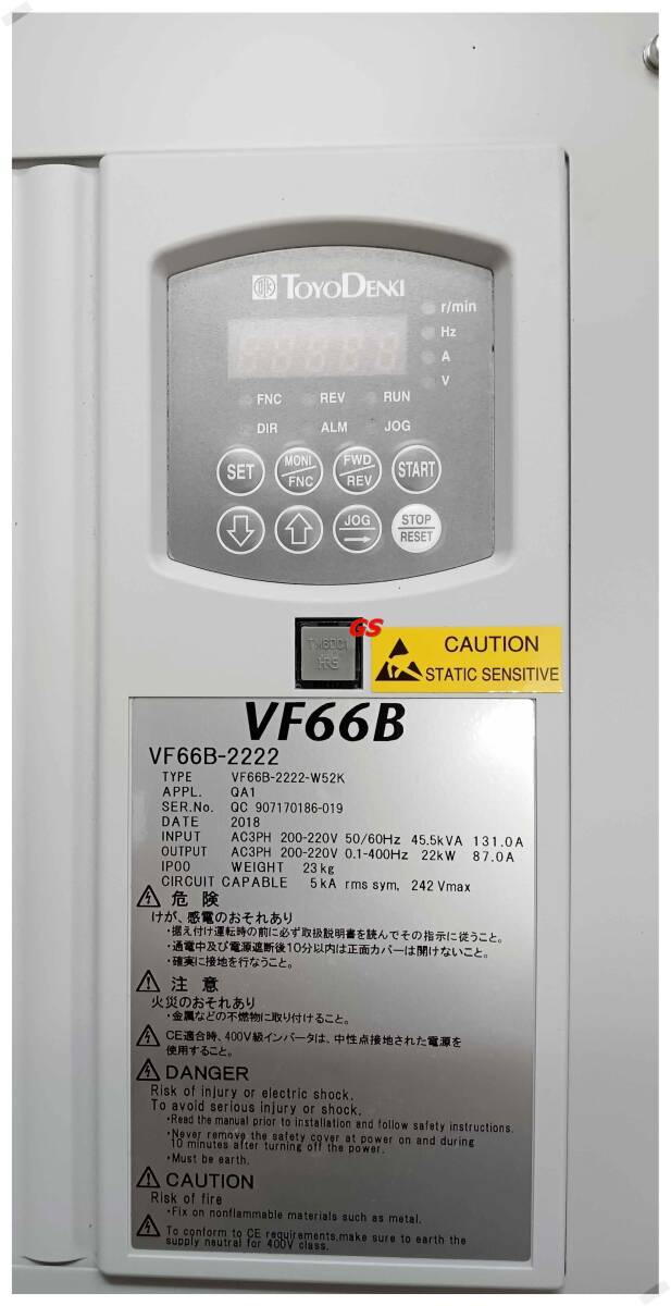 TOYO DENKI VF66B-2222-W52K Standard Inverter [l1196758174]