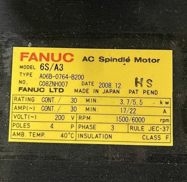 FANUC A06B-0764-B200 Servo Motor 4POLE [q1146765314]