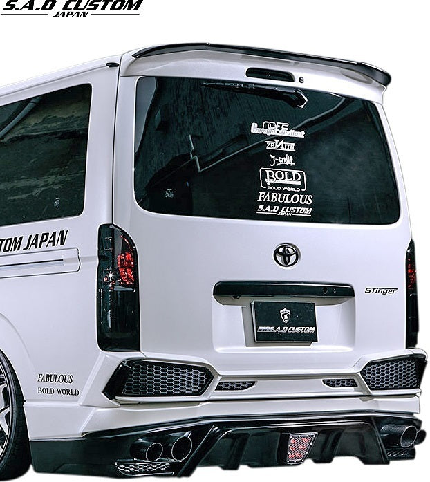M's TOYOTA 200 Hiace Type 4 S.A.D CUSTOM Rear Bumper with Carbon Muffler FRP Aero Stinger [r1107228771]