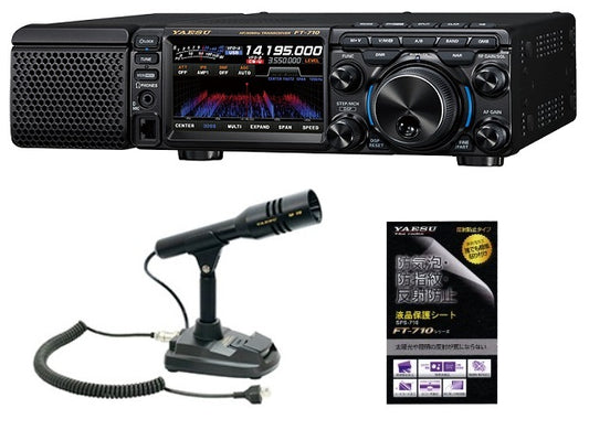 YAESU FT-710M AESS 50W HF SDR Transceiver with M-70D Microphone and LCD Protection Sheet [v1208089185]