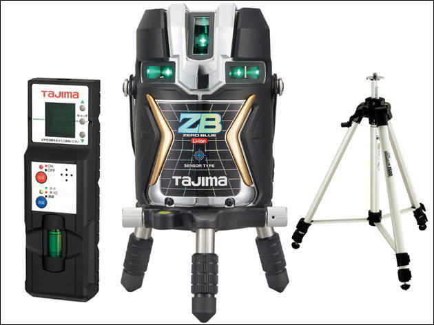 TAJIMA ZEROBLS-KJCSET Full Line Electronic Leveling Blue Green Laser Marking Device Receiver Tripod Set [j1212145404]