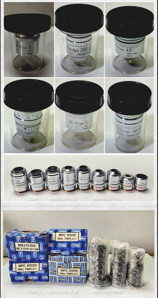 Nikon Microscope 15 Objective Lenses + 7 Eyepiece Lenses Unused [r1194702256]