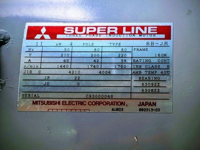 Mitsubishi Electric SB-JR 11kW 4-Pole Three-Phase Motor [p1236300256]