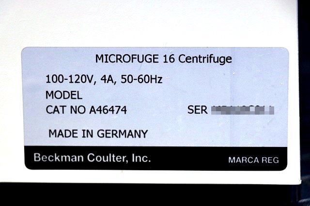 Beckman Coulter Microfuge 16 Small Microcentrifuge Compact [q1185896348]