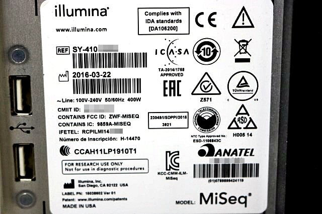 Illumina MiSeq Benchtop Sequencer (as-is) [x1206980015]
