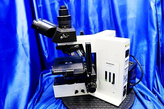 OLYMPUS BX50-F4 Fluorescence Upright Microscope with 4 Objective Lenses (as-is) [q1227226366]