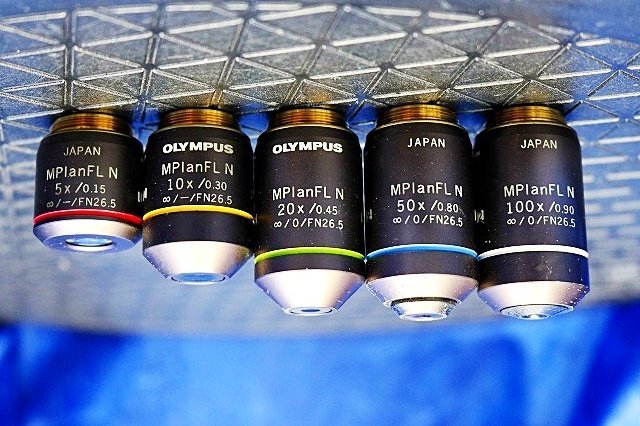 Olympus BX51RF Microscope with 4 Objective Lenses MPlan FL N 5x-50x and DP22 Camera [l1243331627]