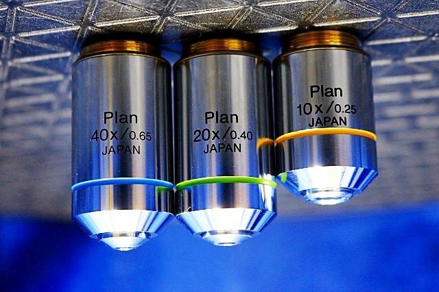 Olympus BX41TF Microscope with 3 Objective Lenses Plan 10x 20x 40x WH10X/22 [q1243313826]