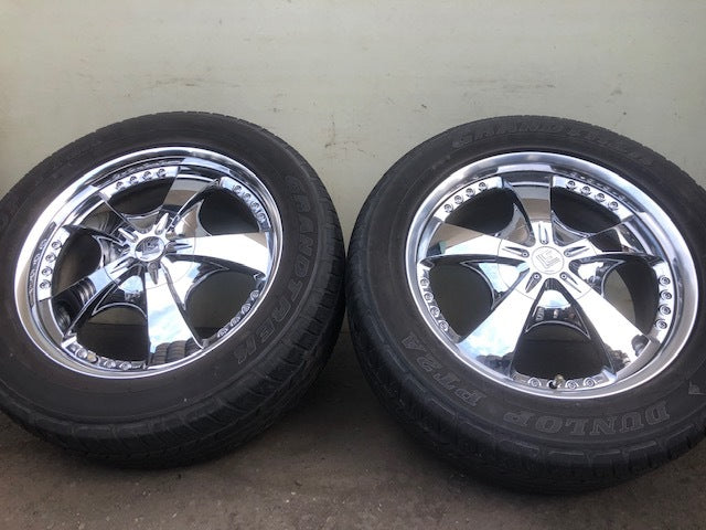 WORK LS LXS-FR Chrome Plating 8.5J +57 5H150 Wheel DUNLOP GRANDTREK PT 200 Rank LEXUS LX470 LX57 TUNDRA SEQUOIA [c826625569]