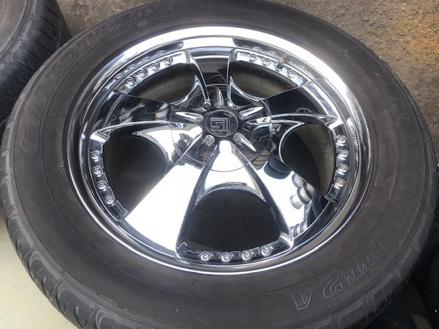 WORK LS LXS-FR Chrome Plating 8.5J +57 5H150 Wheel DUNLOP GRANDTREK PT 200 Rank LEXUS LX470 LX57 TUNDRA SEQUOIA [c826625569]