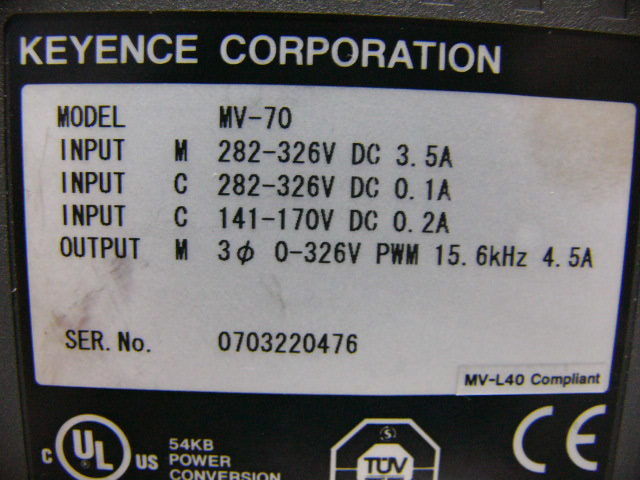 Keyence MV-70 AC Servo Amplifier with Positioning Function [1077343536]