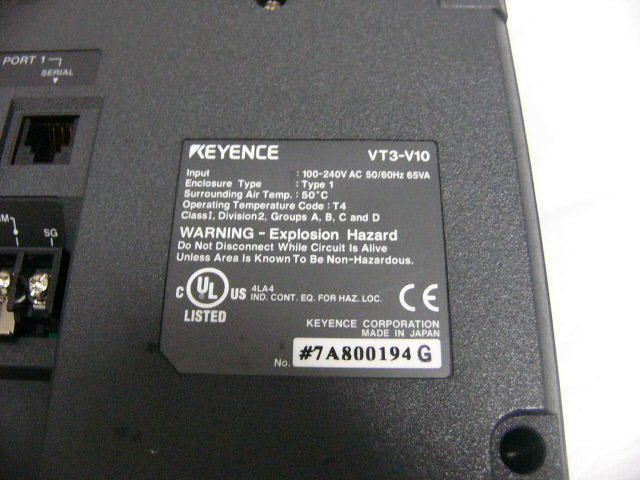 Keyence VT3-V10 Touch Panel 10 inch VGA TFT Color [f1104982400]