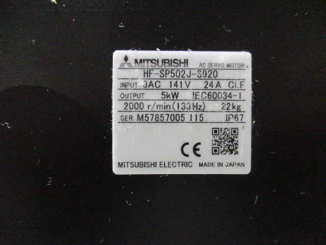 MITSUBISHI HF-SP502J-S920 AC Servo Motor 5kW [l1115541874]