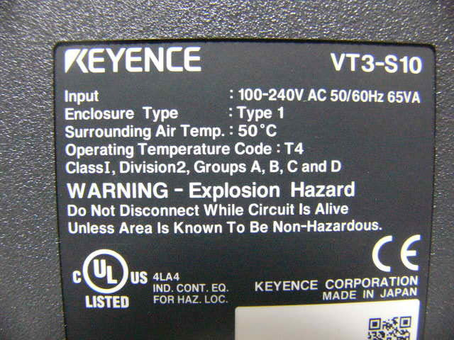 Keyence VT3-S10 10-inch SVGA TFT Color Touch Panel [1116221457]