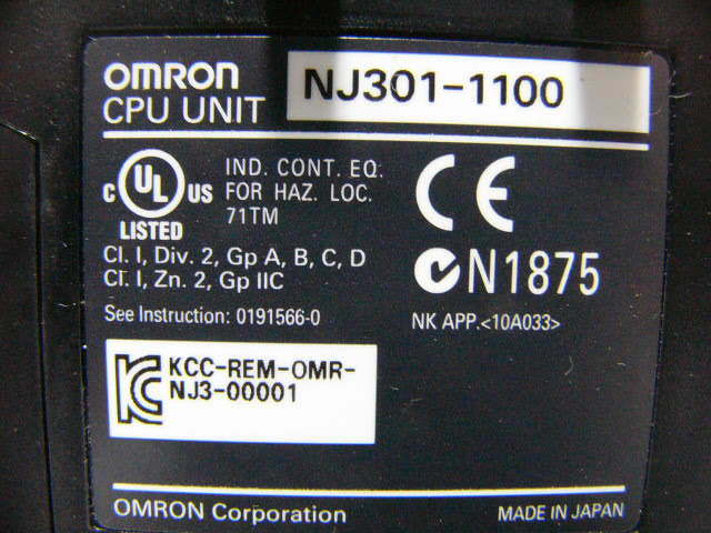 OMRON NJ301-1100 PLC High Speed High Precision High Reliability CPU Equipment [1117374530]