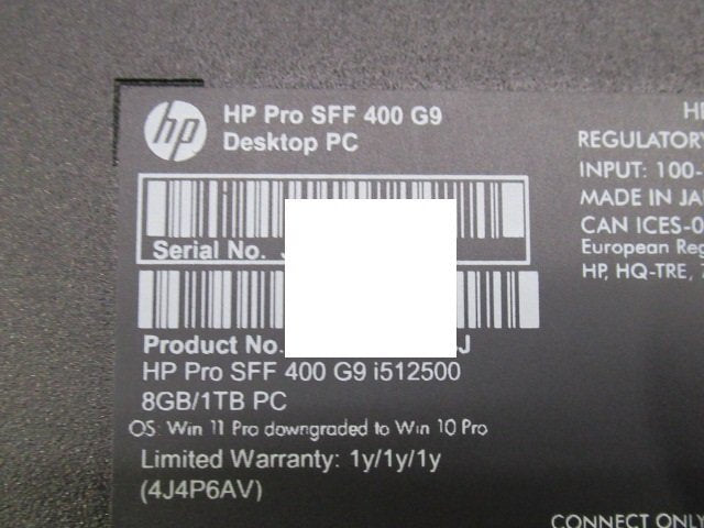HP Pro SFF 400 G9 Desktop PC Core i5-12500 8GB RAM 1TB HDD 256GB SSD NVIDIA Quadro P6 [s1158143699]