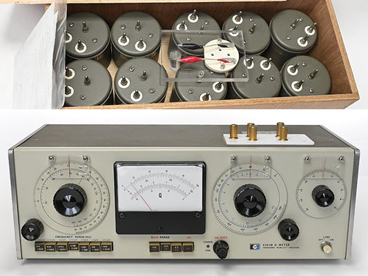 Yokogawa Hewlett-Packard Q-METER 4343B Q Meter Rare 10 Standard Coils Wooden Case [w1180586087]