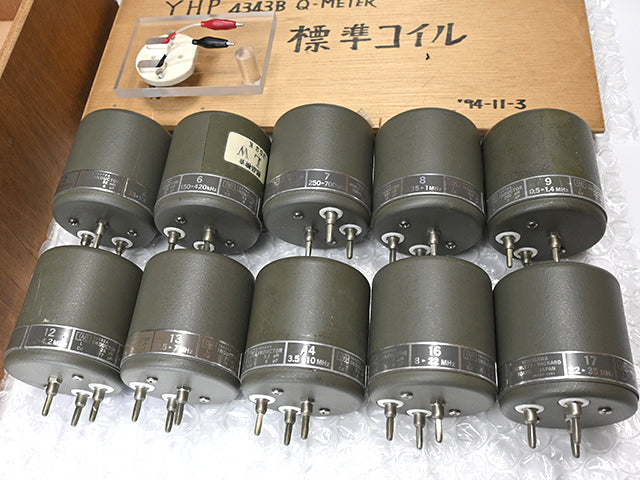 Yokogawa Hewlett-Packard Q-METER 4343B Q Meter Rare 10 Standard Coils Wooden Case [w1180586087]