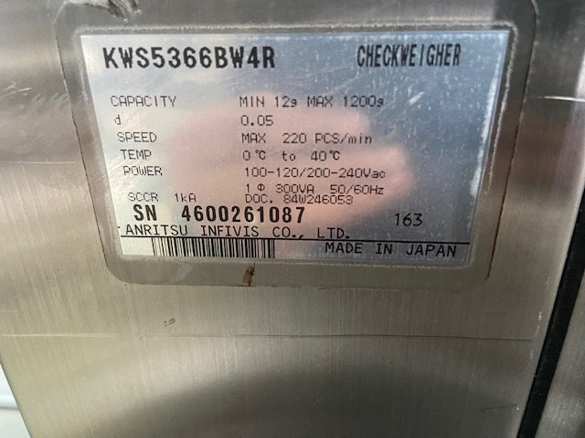 Anritsu KWS5366BW4R Checkweigher with Metal Detector [l1230405781]