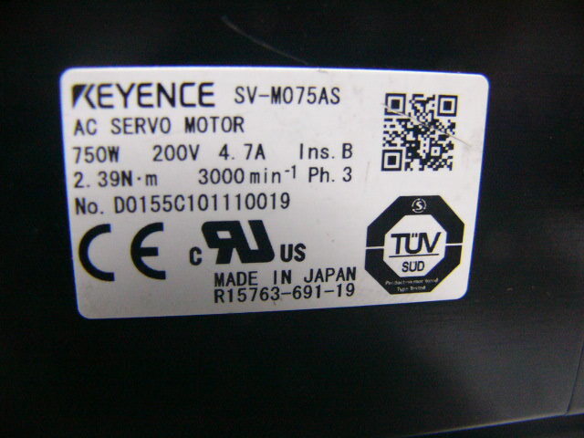Keyence SV-M075AS AC Servo Motor 750W [n1236364044]
