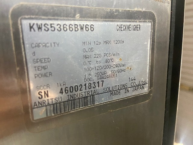 Anritsu KWS5366BW66 Weight Checker with Sorter 2014 Model [n1243061925]