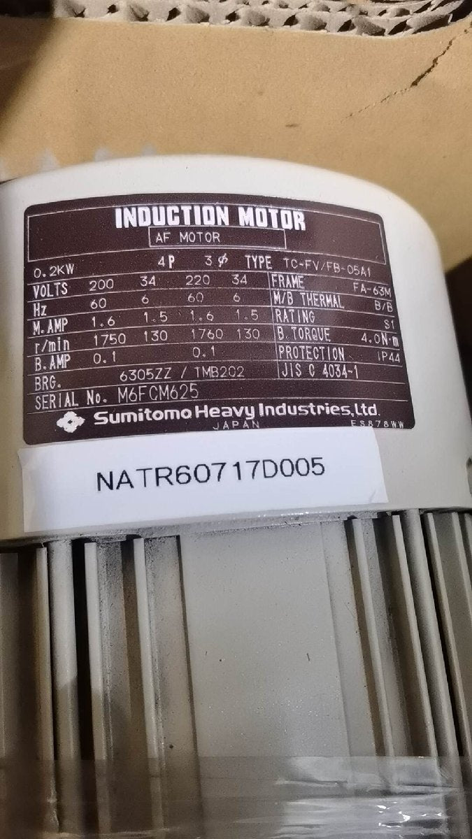 SUMITOMO TC-FV/FB-05A1 Induction Motor [u1146201717]