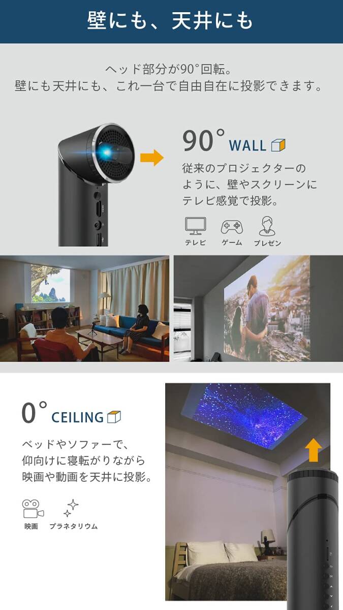 Small Projector - High Sound Quality - 90 Degree Rotation [d1213417661]