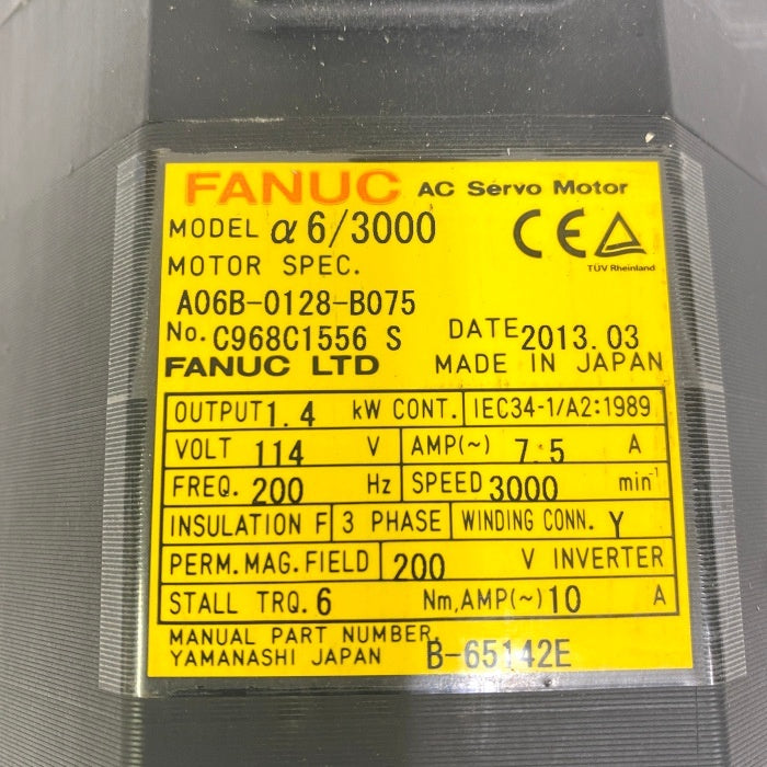 FANUC A06B-0128-B075 AC Servo Motor [k1168490183]
