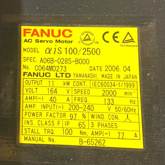 FANUC A06B-0285-B000 Servo Motor [q1170528278]