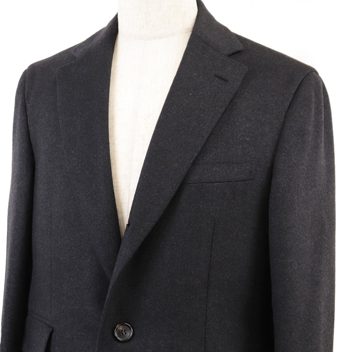 Brioni Coat Chester 3B Step Return Unlined Face Wool Silk Cashmere Men's Size 48R Charcoal Made in Italy [l1172531613]