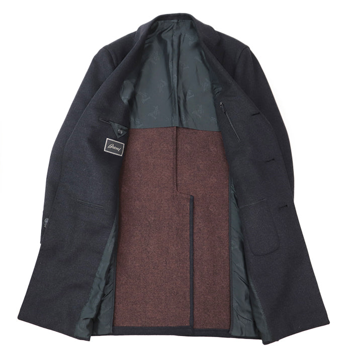 Brioni Coat Chester 3B Step Return Unlined Face Wool Silk Cashmere Men's Size 48R Charcoal Made in Italy [l1172531613]
