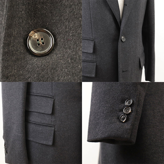 Brioni Coat Chester 3B Step Return Unlined Face Wool Silk Cashmere Men's Size 48R Charcoal Made in Italy [l1172531613]
