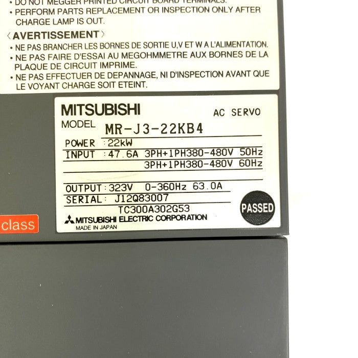 Mitsubishi Electric MR-J3-22KB4 AC Servo Amplifier [x1175947386]