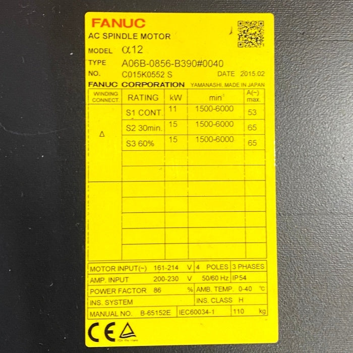 FANUC A06B-0856-B390 AC Spindle Motor [l1176431477]