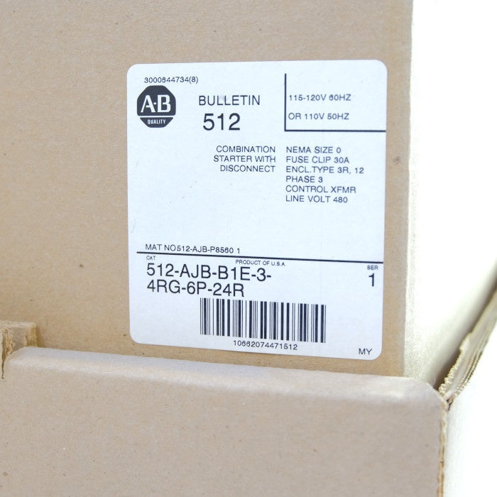 Allen-Bradley 512-AJB-A2E-3-4RG-6P-24R Motor Starter Control [e1184827327]